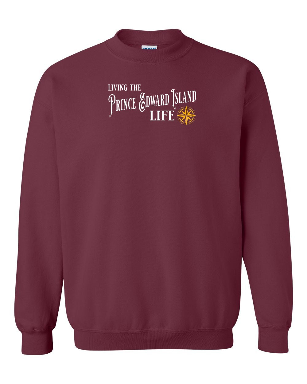 Living the PEI life yellow compass Crewneck Sweatshirt - Unisex