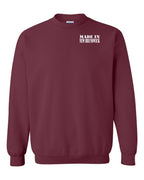 Made in NB White Lettering Left Chest Crewneck Sweatshirt - Unisex