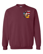 Poked the Wrong Goose Left Chest and Back Crewneck Sweatshirt in Maroon