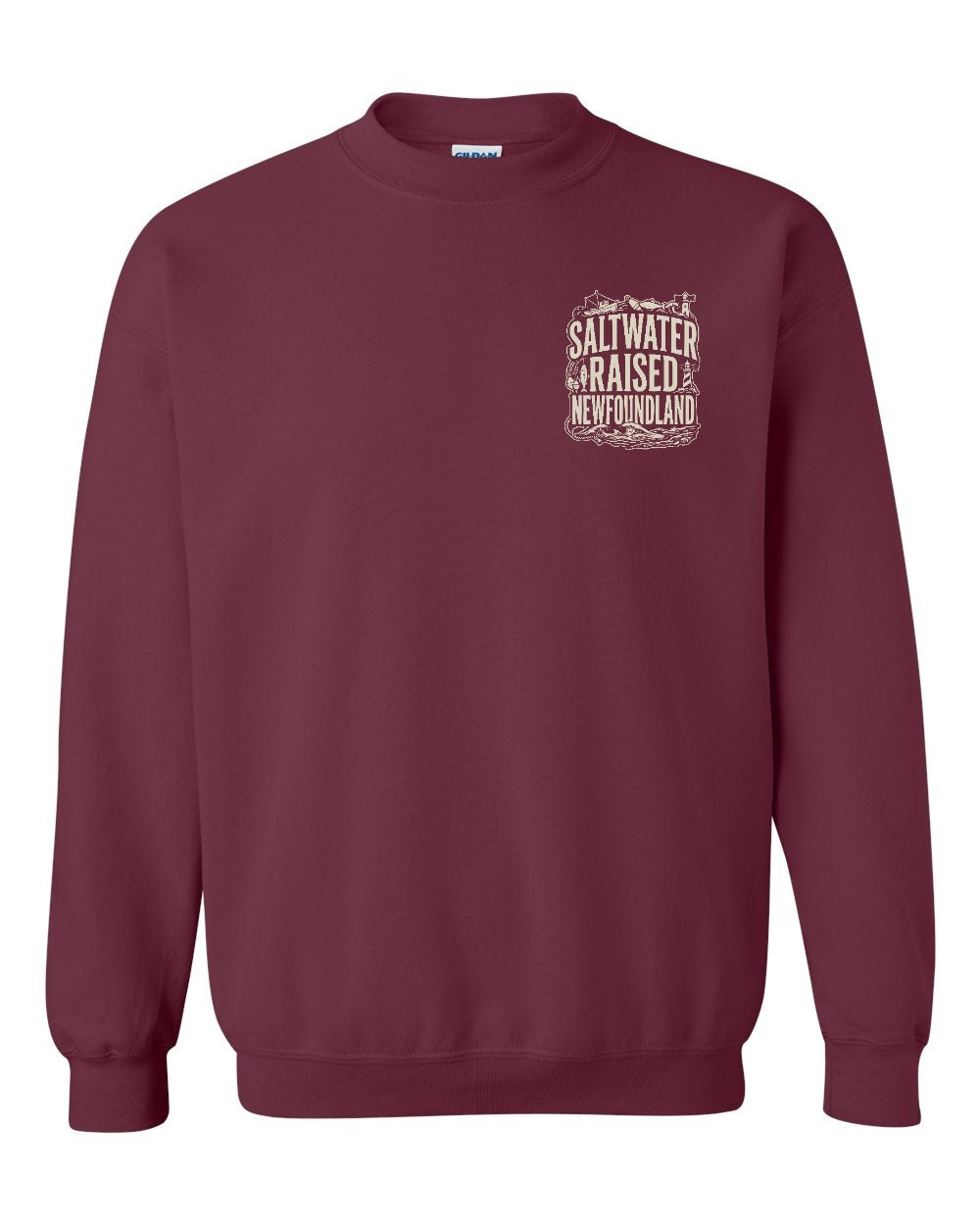 NFLD Saltwater Raised Folk Left Chest Crewneck Sweatshirt - Unisex