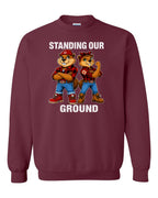Standing Our Ground Full Front Crewneck Sweatshirt in Maroon