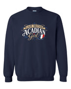 Cape Breton Acadian Girl Crewneck Sweatshirt in Navy