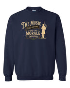 Muisic Will Continue Bagpipes Crewneck Sweatshirt in Navy