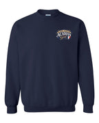 Nova Scotia Acadian Girl Left Chest Crewneck Sweatshirt in Navy