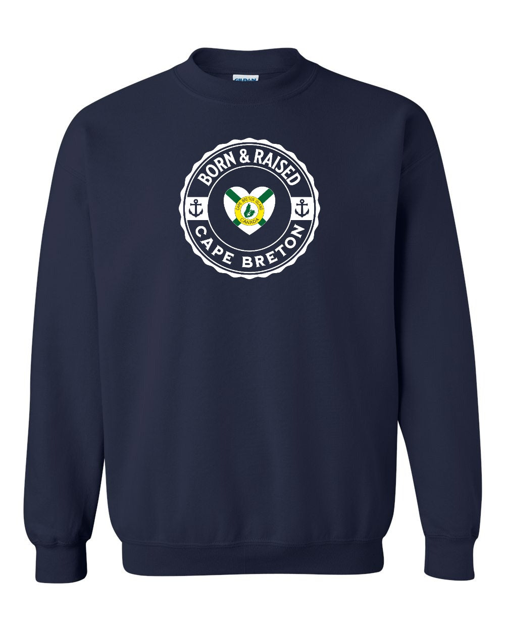 Born and Raised CB Heart Flag Crewneck Sweatshirt - Unisex