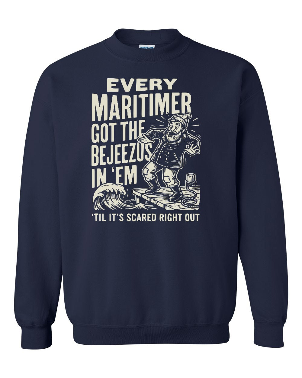 Bejezus Crewneck Sweatshirt in Navy