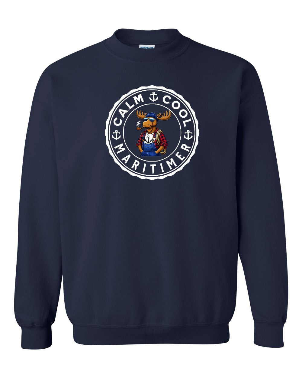 Calm Cool Maritimer Moose Crewneck Sweatshirt - Unisex