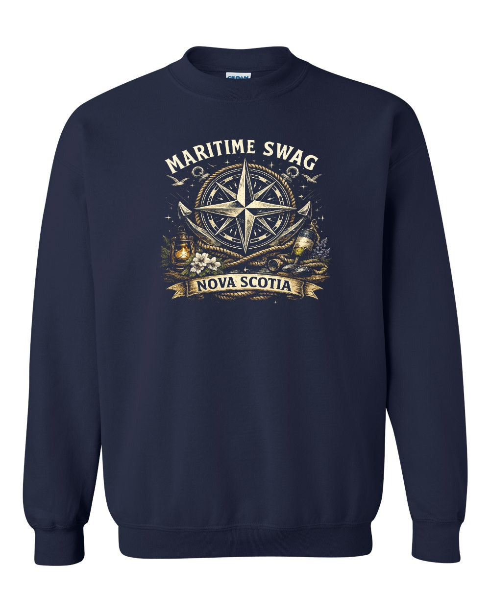 Ms Compass Crewneck Sweatshirt in Navy