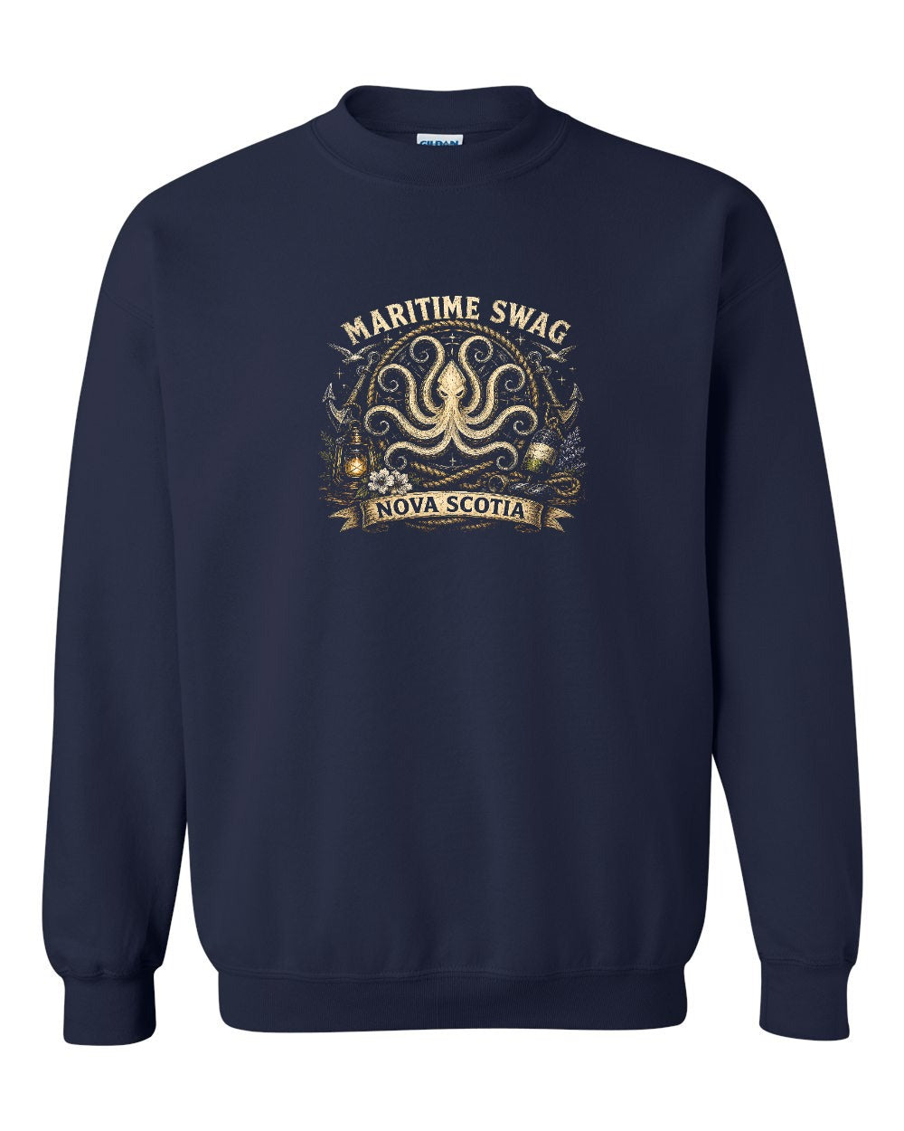 Ms Octopus Crewneck Sweatshirt in Navy