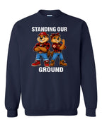 Standing Our Ground Full Front Crewneck Sweatshirt in Navy