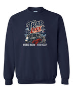 Trap Life Crewneck Sweatshirt in Navy