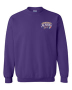 Cape Breton Acadian Girl Left Chest Crewneck Sweatshirt in Purple