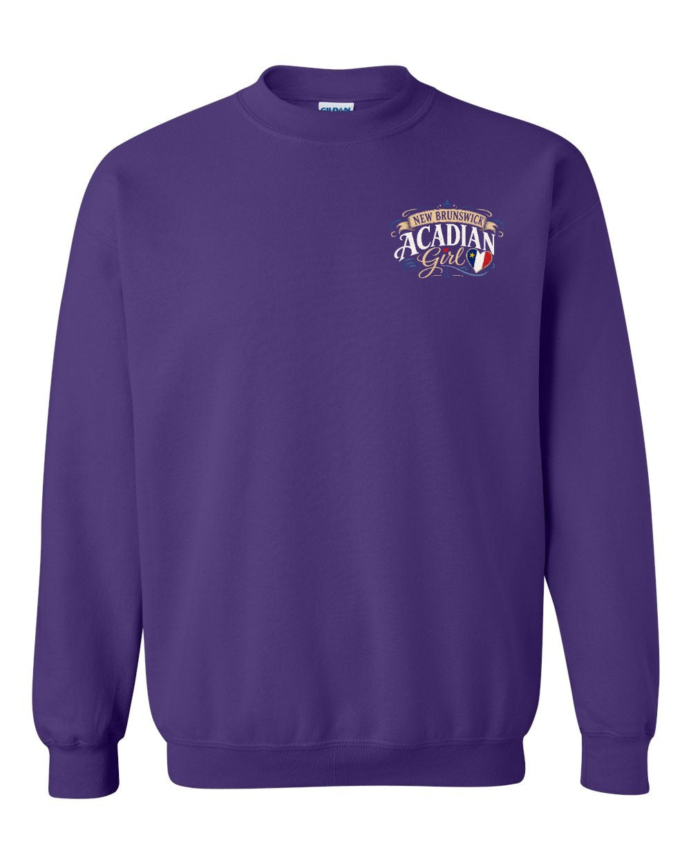 Nb Acadian Girl Left Chest Crewneck Sweatshirt in Purple