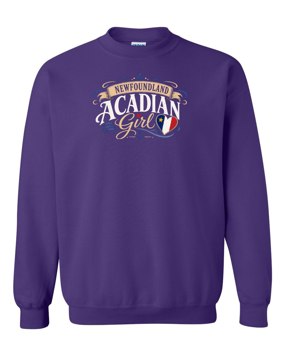 Newfoundland Girl Garment Crewneck Sweatshirt in Purple