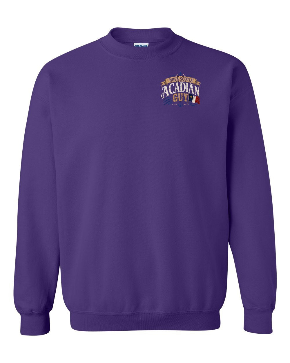 Nova Scotia Guy Left Chest Crewneck Sweatshirt in Purple