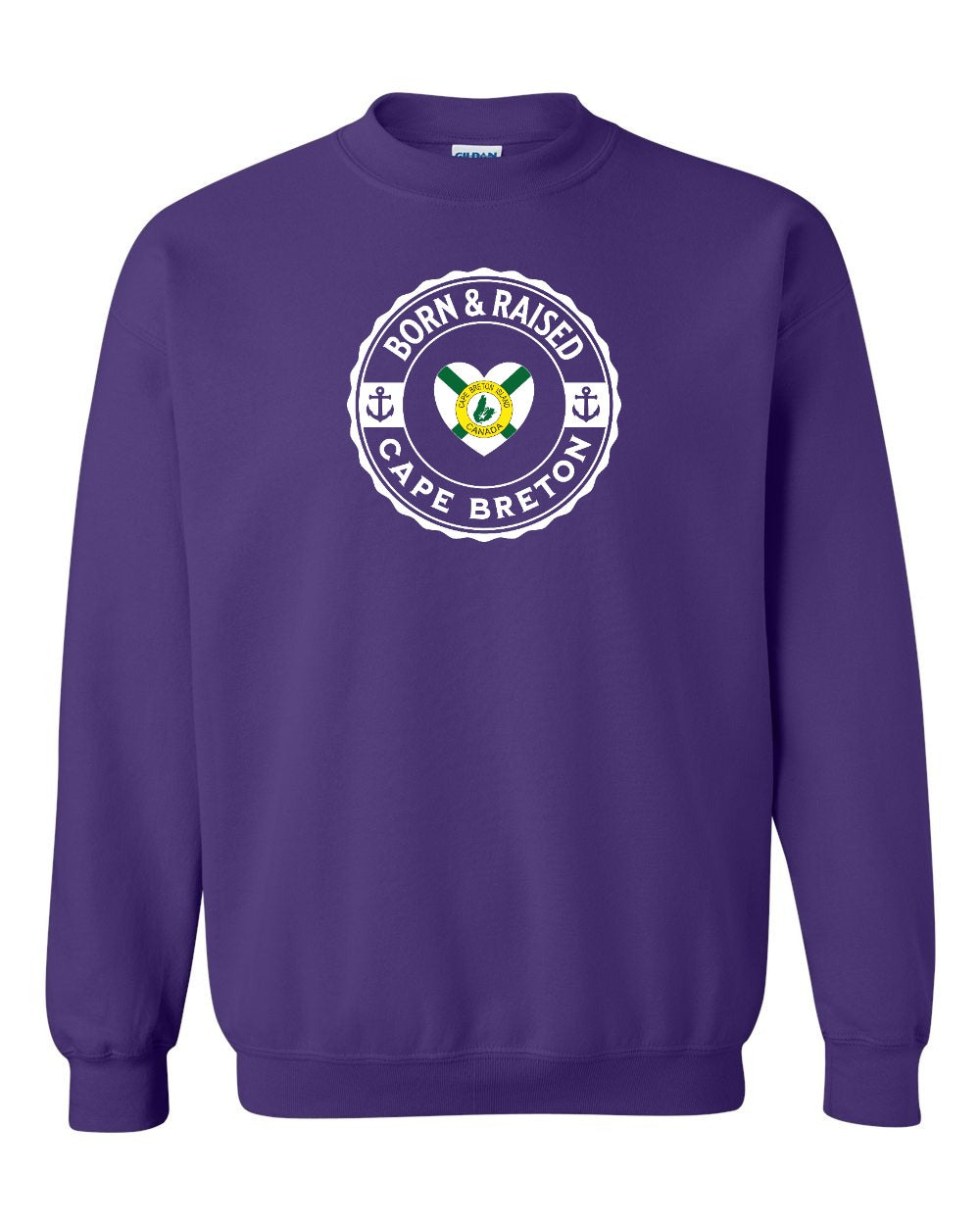 Born and Raised CB Heart Flag Crewneck Sweatshirt - Unisex