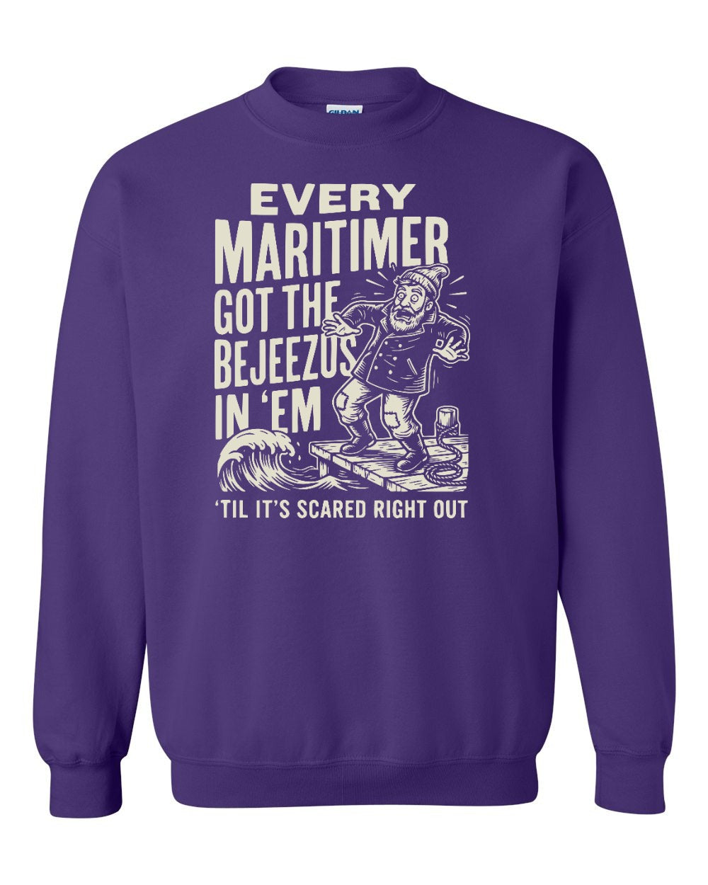 Bejezus Crewneck Sweatshirt in Purple