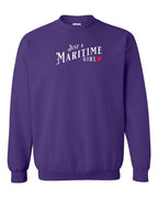 Just A Maritime Girl Red Heart Crewneck Sweatshirt - Unisex