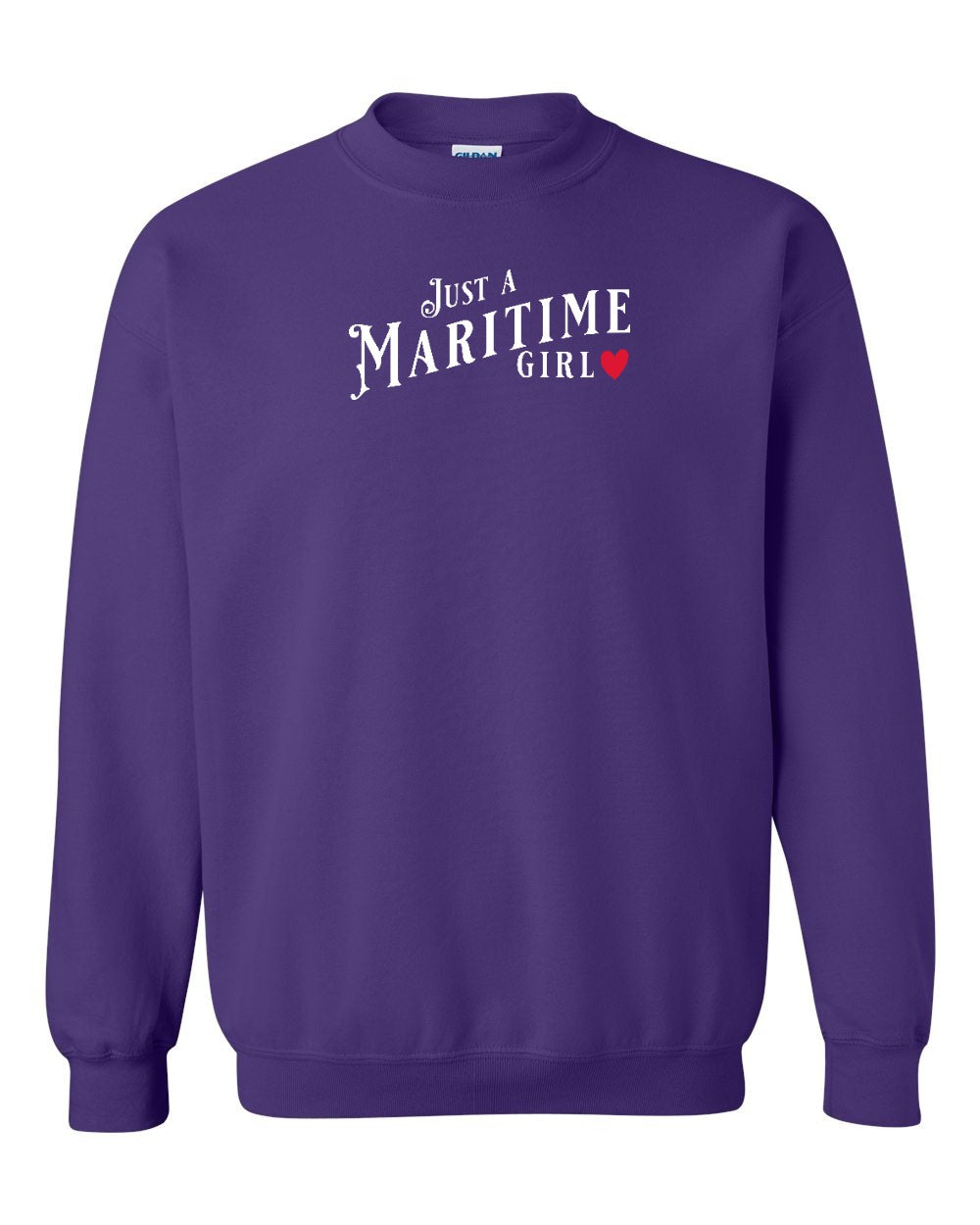 Just A Maritime Girl Red Heart Crewneck Sweatshirt - Unisex