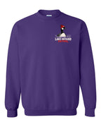 Lake Patrol Left Chest and Back Crewneck Sweatshirt in Purple