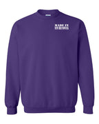 Made in NB White Lettering Left Chest Crewneck Sweatshirt - Unisex