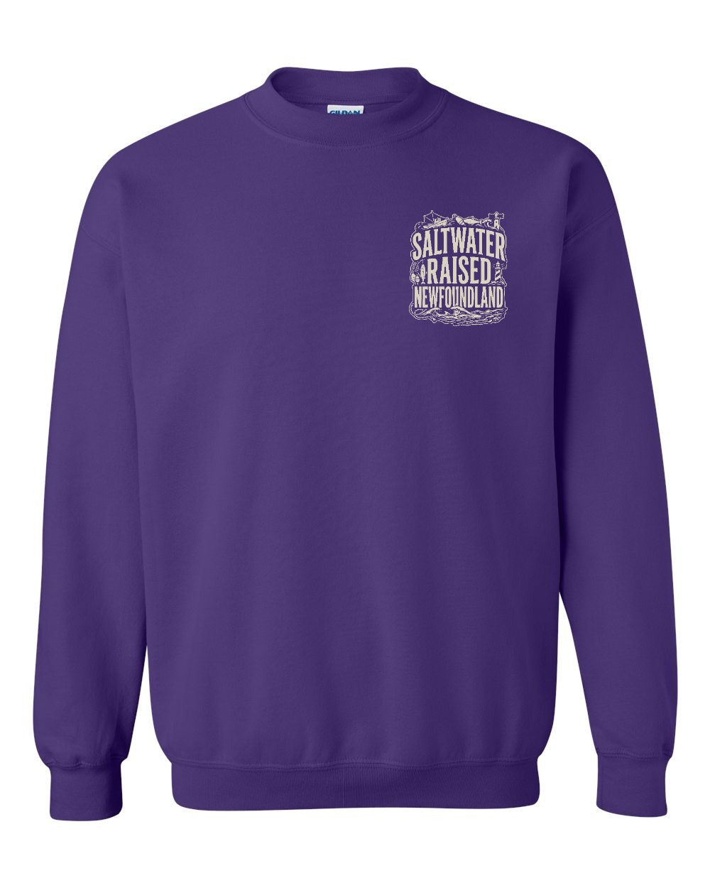NFLD Saltwater Raised Folk Left Chest Crewneck Sweatshirt - Unisex