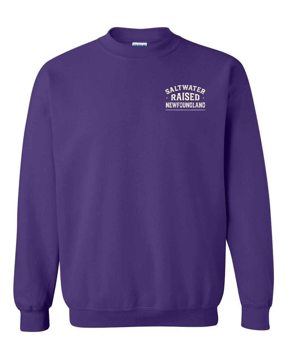 NFLD Saltwater Raised Sign Left Chest and Back Crewneck Sweatshirt - Unisex