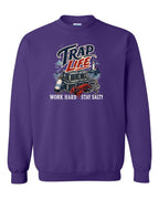 Trap Life Crewneck Sweatshirt in Purple