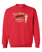 Muisic Will Continue Bagpipes Crewneck Sweatshirt in Red