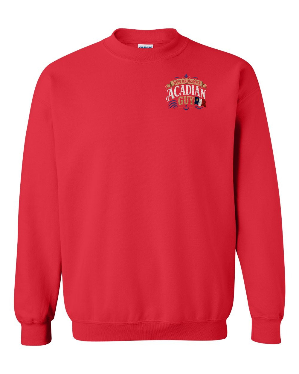 New Brunswick Guy Left Chest Crewneck Sweatshirt in Red