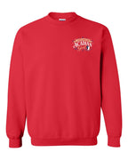 Newfoundland Acadian Girl Left Chest Crewneck Sweatshirt in Red