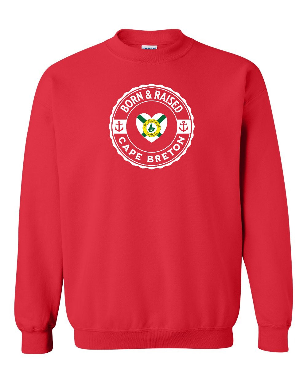 Born and Raised CB Heart Flag Crewneck Sweatshirt - Unisex