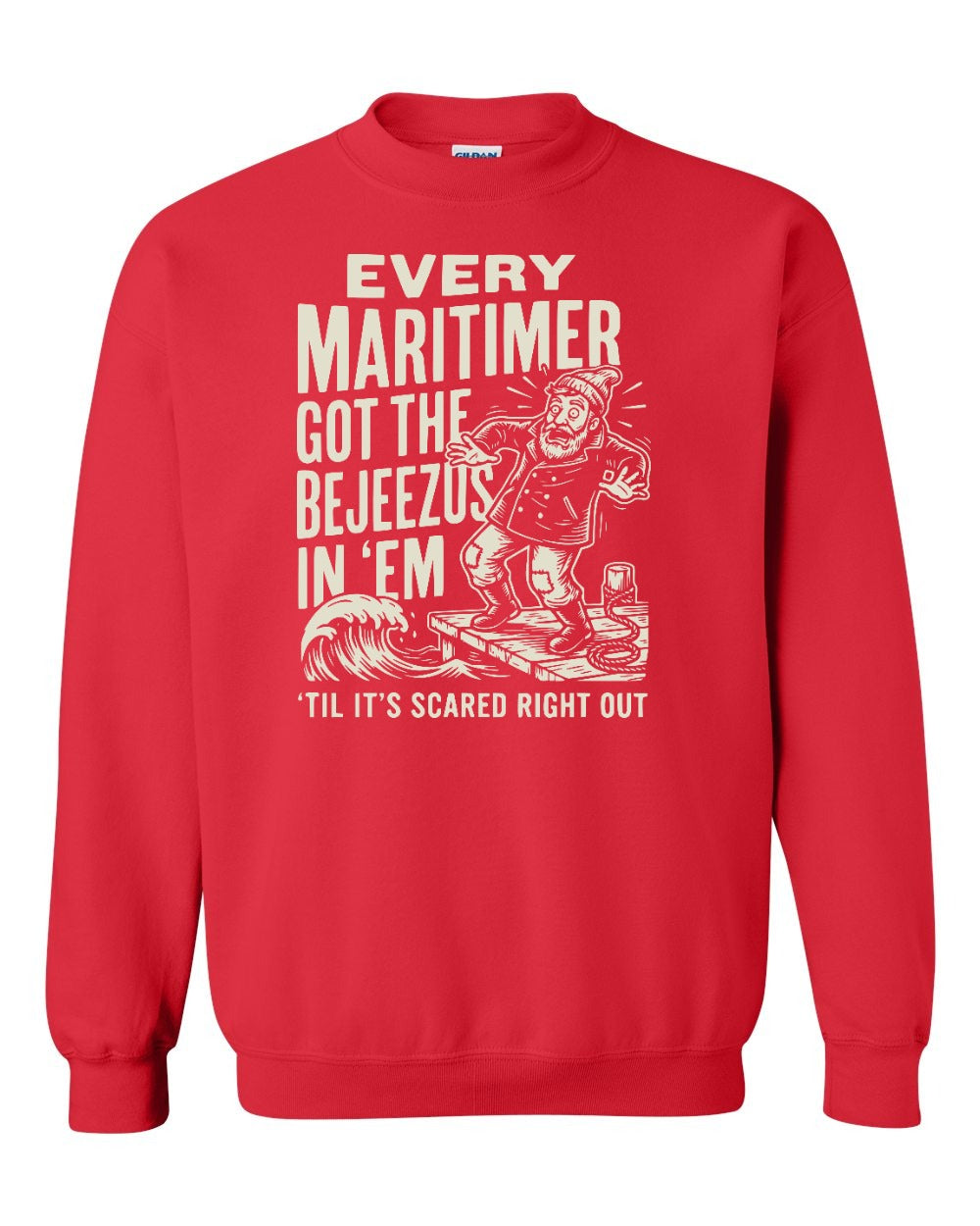 Bejezus Crewneck Sweatshirt in Red