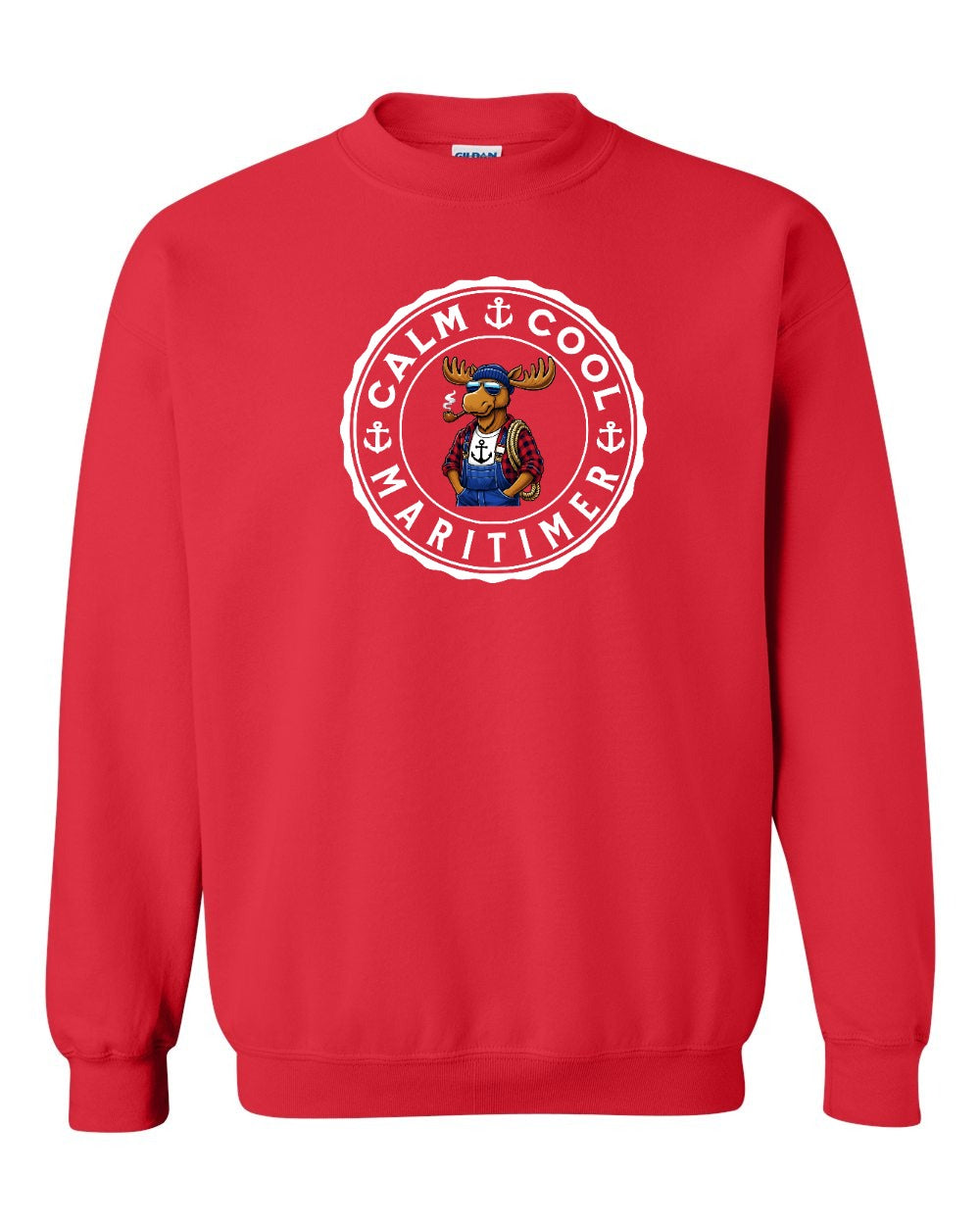 Calm Cool Maritimer Moose Crewneck Sweatshirt - Unisex