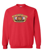Newfoundland Thing Badge Full Front Crewneck Sweatshirt in Red