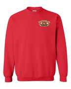 Newfoundland Thing Badge Left Chest and Back Crewneck Sweatshirt in Red