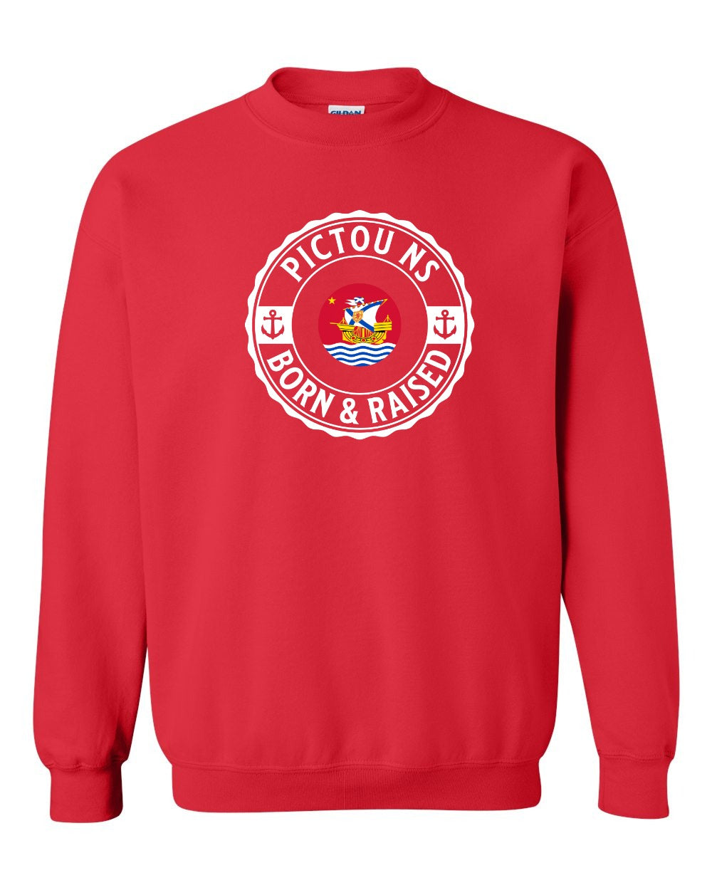 Pictou Born Raised Crewneck Sweatshirt in Red