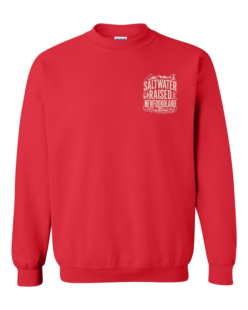 NFLD Saltwater Raised Folk Left Chest Crewneck Sweatshirt - Unisex