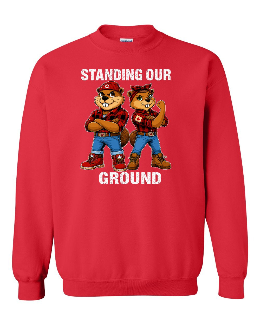 Standing Our Ground Full Front Crewneck Sweatshirt in Red
