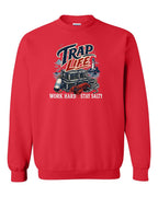 Trap Life Crewneck Sweatshirt in Red