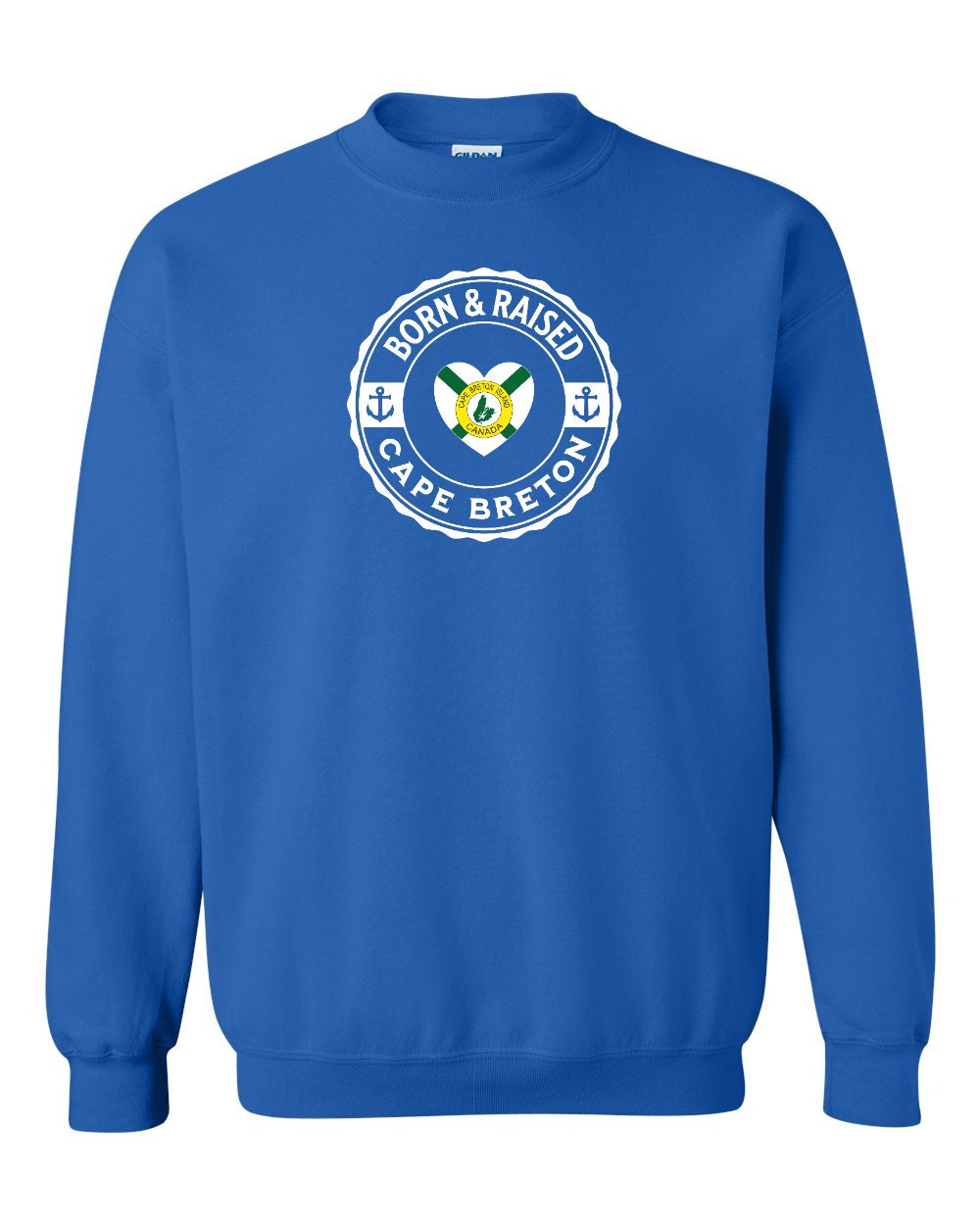 Born and Raised CB Heart Flag Crewneck Sweatshirt - Unisex