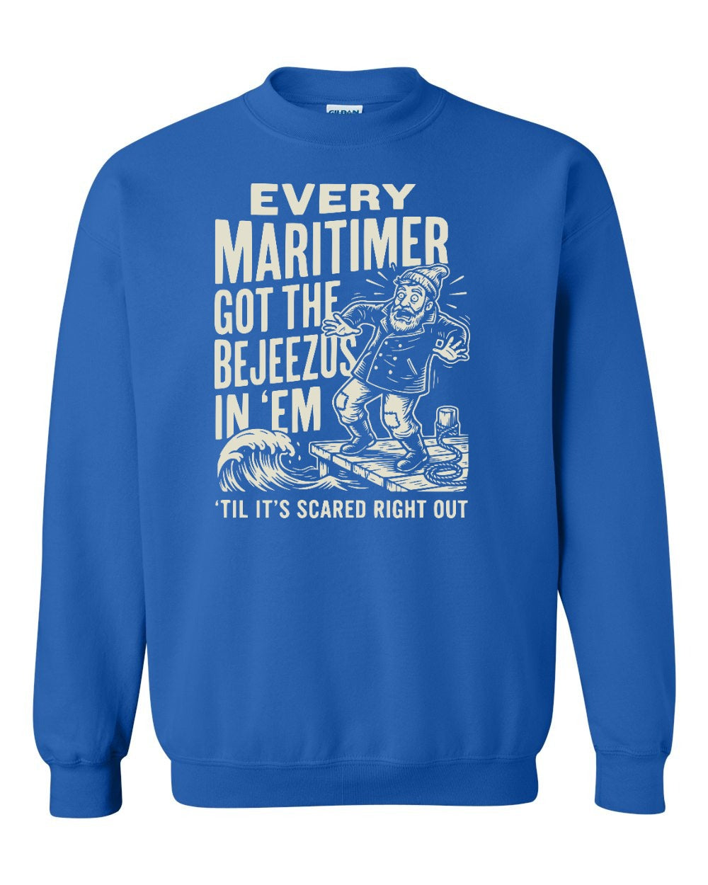 Bejezus Crewneck Sweatshirt in Royal