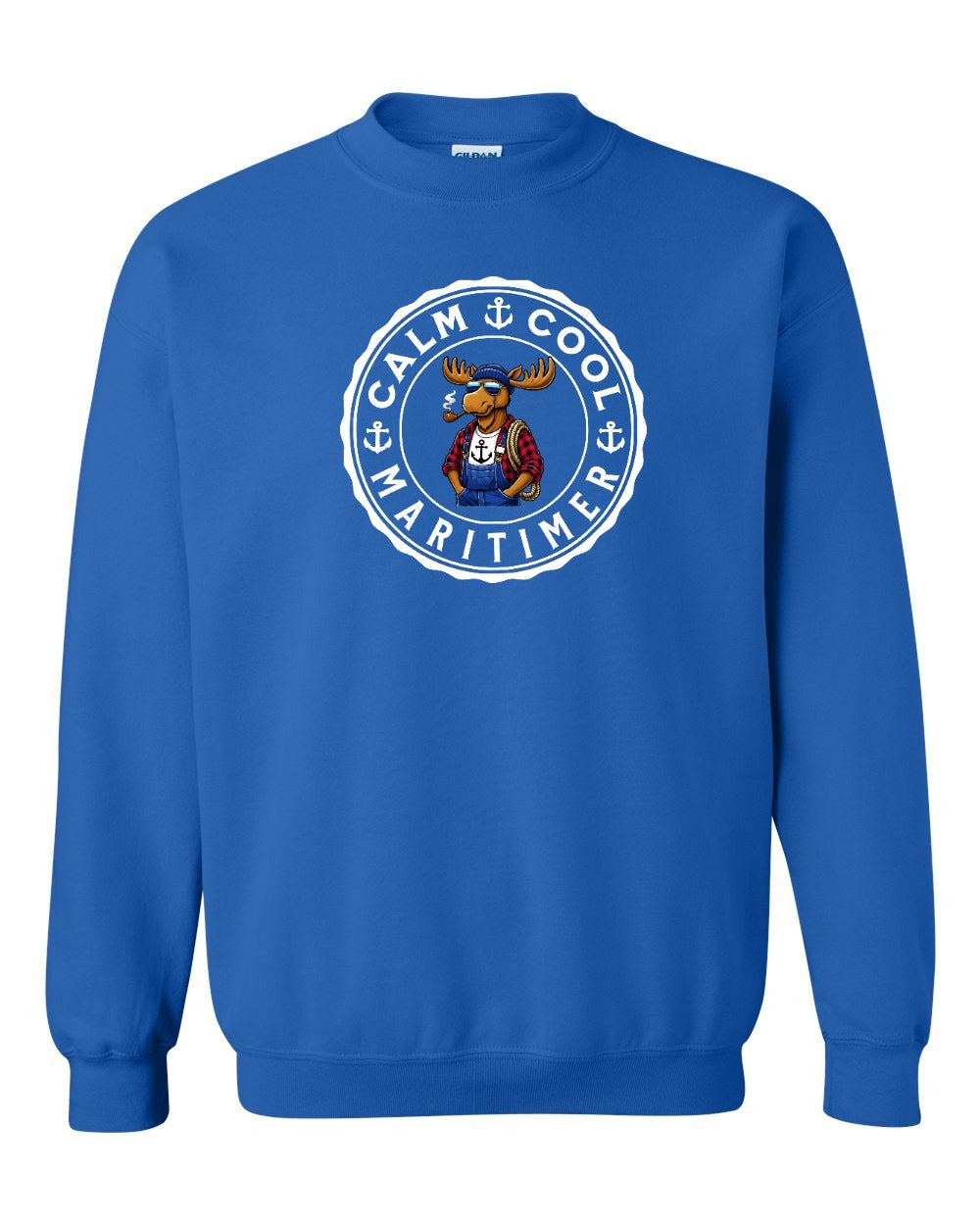 Calm Cool Maritimer Moose Crewneck Sweatshirt - Unisex