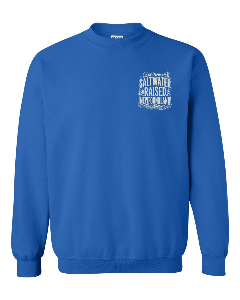 NFLD Saltwater Raised Folk Left Chest Crewneck Sweatshirt - Unisex