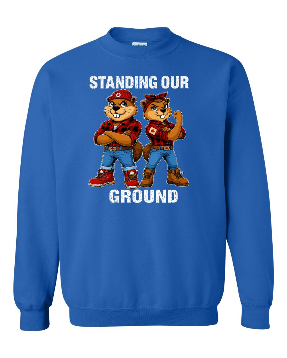 Standing Our Ground Full Front Crewneck Sweatshirt in Royal