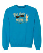 Muisic Will Continue Bagpipes Crewneck Sweatshirt in Sapphire