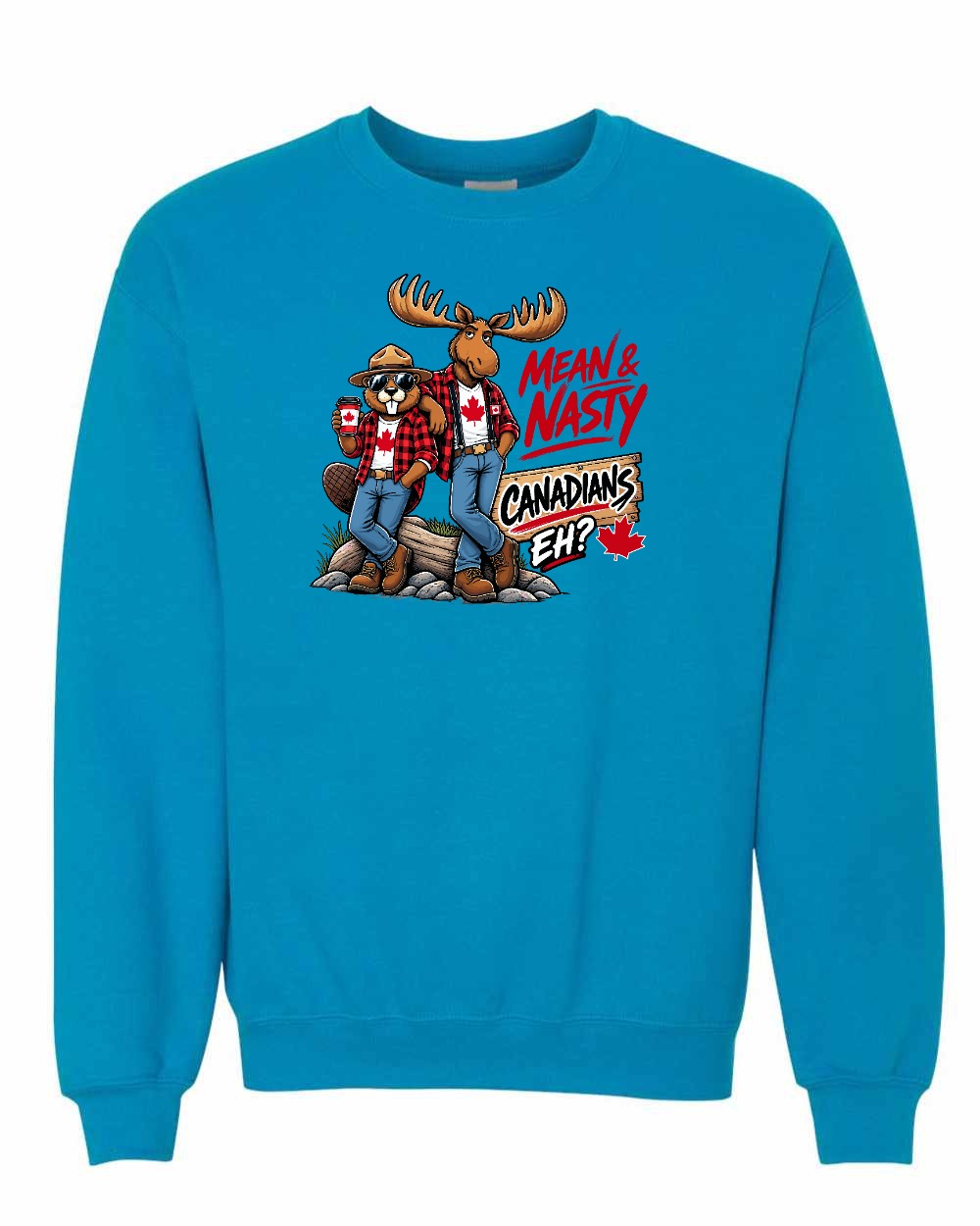 New Mean and Nasty Canadians Crewneck Sweatshirt in Sapphire