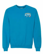 Newfoundland Acadian Girl Left Chest Crewneck Sweatshirt in Sapphire