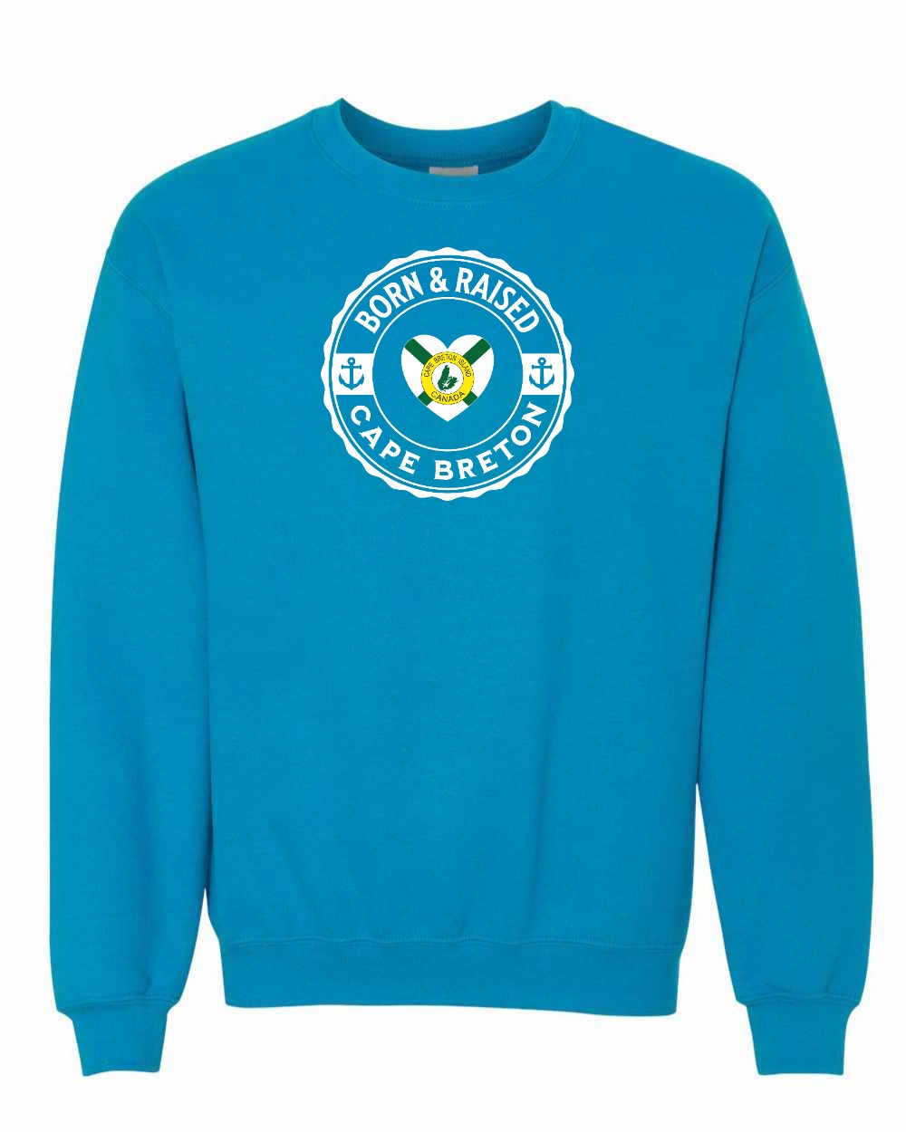 Born and Raised CB Heart Flag Crewneck Sweatshirt - Unisex