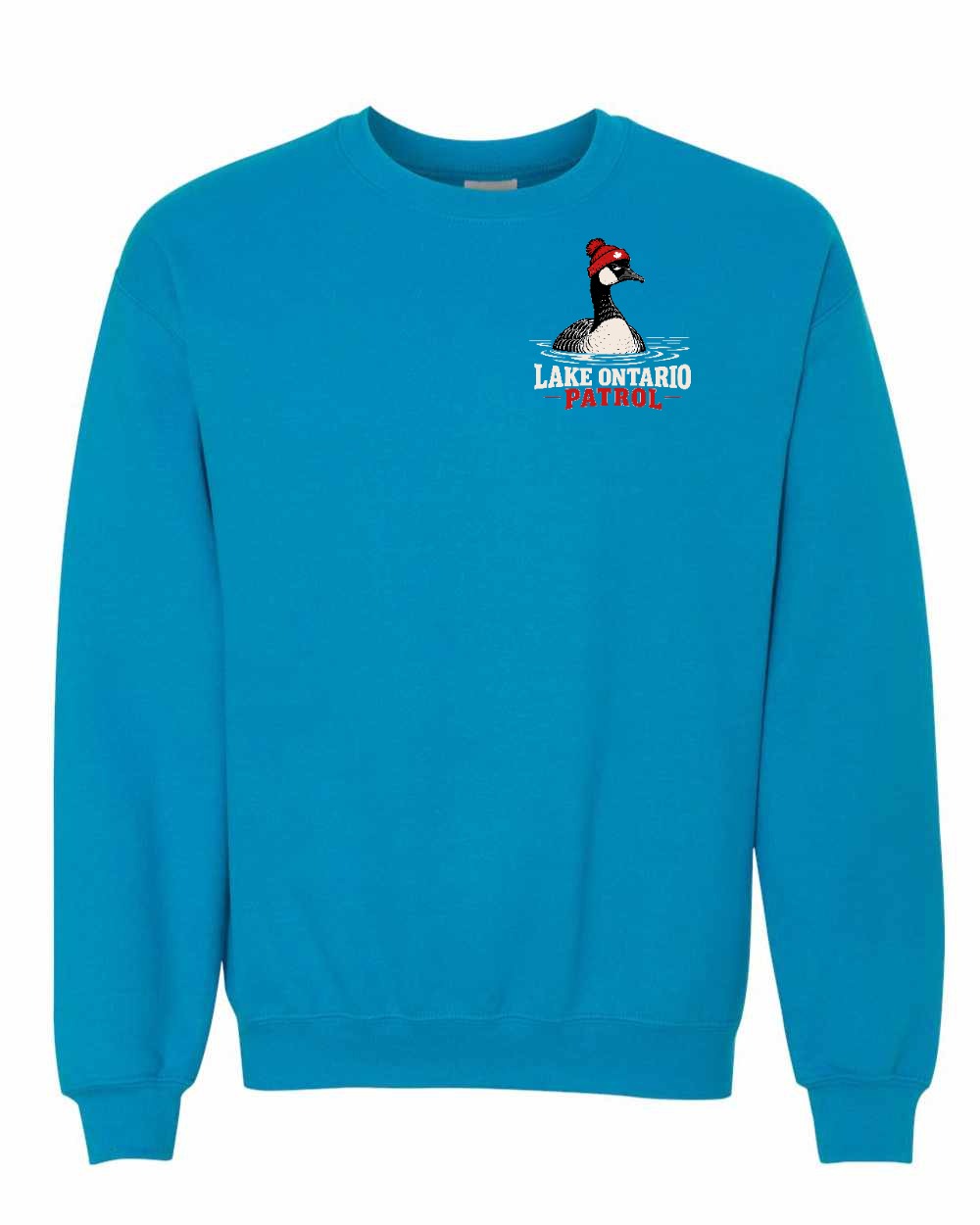 Lake Patrol Left Chest and Back Crewneck Sweatshirt in Sapphire